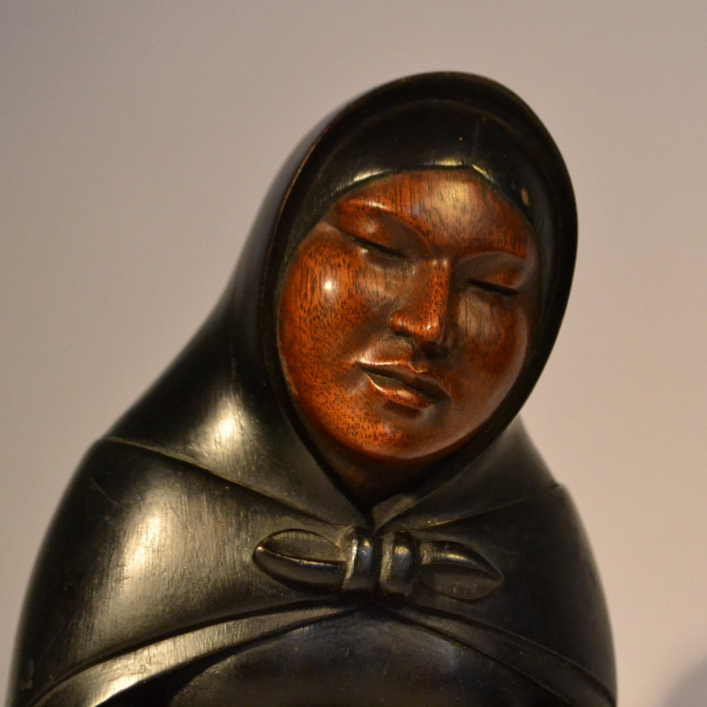 Native american woman carving by A. Ramireza
