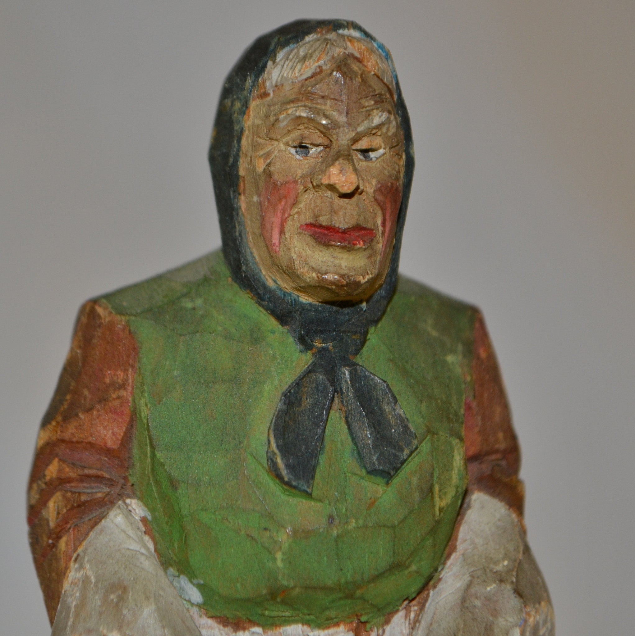 Woman in Green Folk Art - Langford Gallery