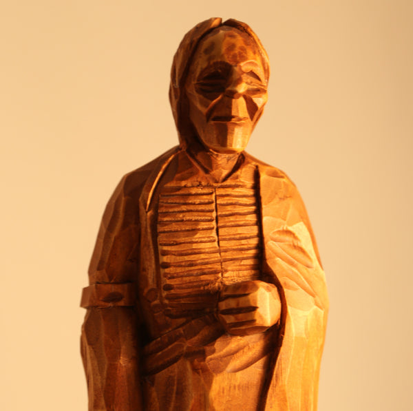 First Nations elder wood carving