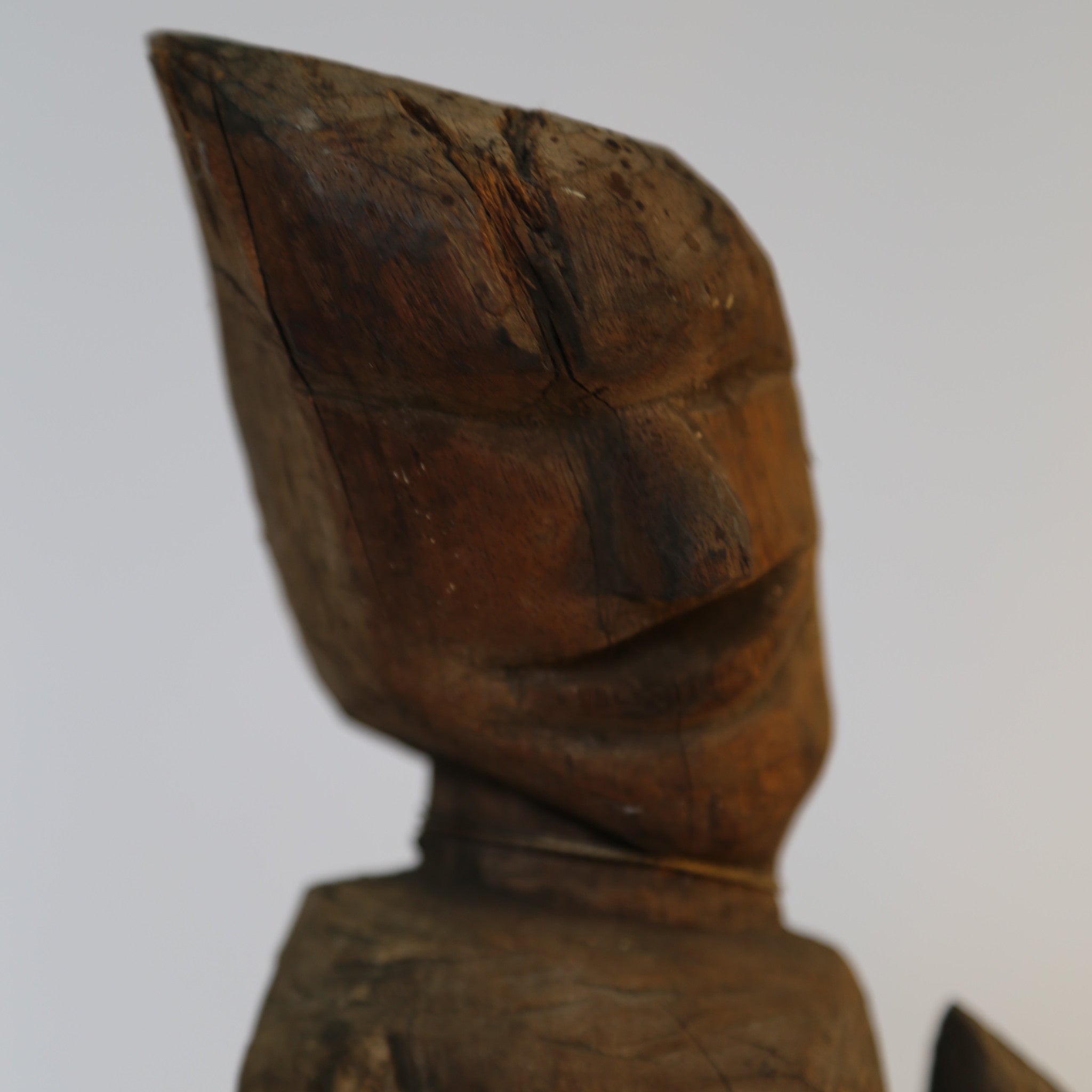 Indonesian Pointy Head Man - Wood Sculpture