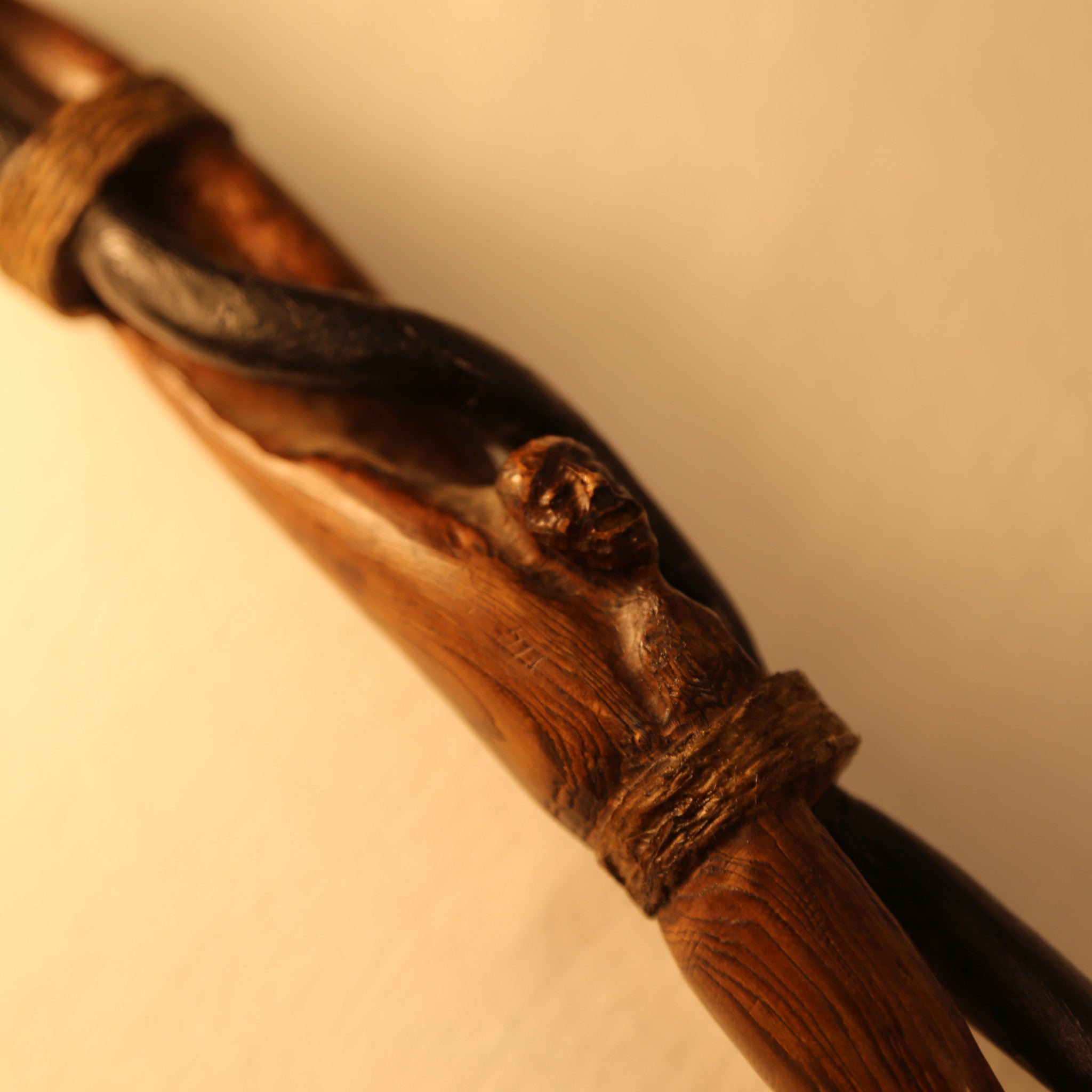 First Nations Wooden Carved Cane face